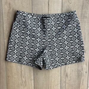 Black and White Patterned Women Shorts
